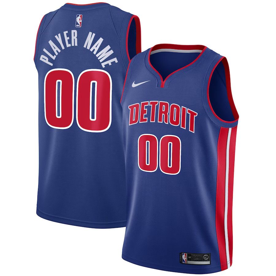 Men Detroit Pistons Nike Blue Swingman Custom NBA Jersey